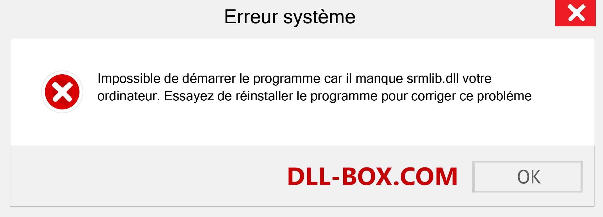 Le fichier srmlib.dll est manquant ?. Télécharger pour Windows 7, 8, 10 - Correction de l'erreur manquante srmlib dll sur Windows, photos, images