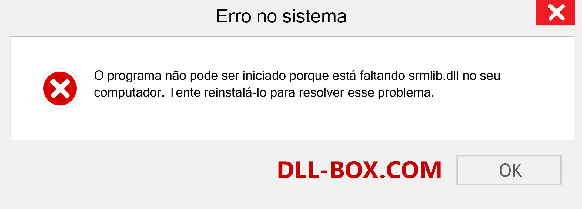 Arquivo srmlib.dll ausente ?. Download para Windows 7, 8, 10 - Correção de erro ausente srmlib dll no Windows, fotos, imagens